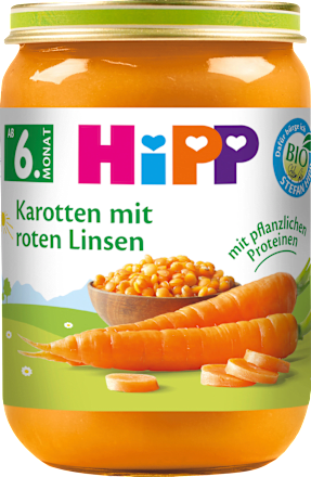 Menü Karotten mit roten Linsen, ab dem 6. Monat HiPP