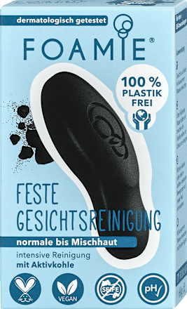 Feste Gesichtsreinigung mit Aktivkohle und Teebaumöl Foamie