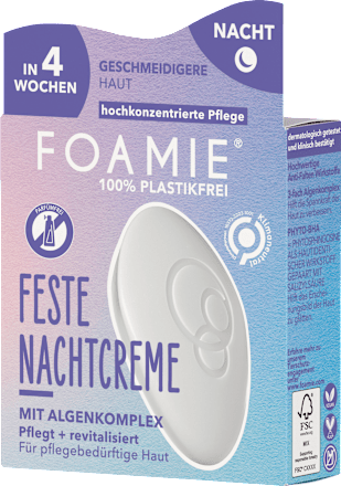 Feste Nachtcreme mit Algenkomplex Foamie