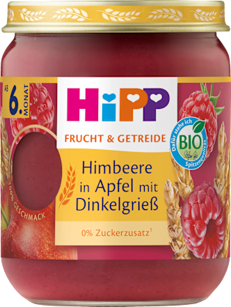 Frucht & Getreide Himbeere in Apfel mit Dinkelgrieß ab dem 6. Monat HiPP