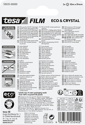 Klebeband Film Eco & Crystal Nachfüllrollen tesa
