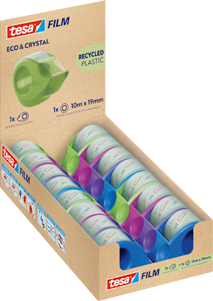 Klebeband Film Eco & Crystal Mini Abroller sortiert tesa
