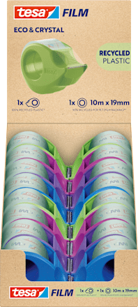 Klebeband Film Eco & Crystal Mini Abroller sortiert tesa