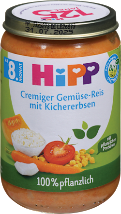 Bio kremni zelenjavni riž s čičerko, od dopolnjenega 8. meseca HiPP