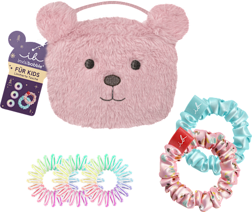 Geschenkset Pink Teddy Tasche 3tlg invisibobble