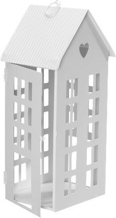 Laterne Haus weiß 35cm  Dekorieren & Einrichten
