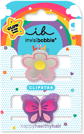 Detské štipce do vlasov - kvet a motýľ invisibobble