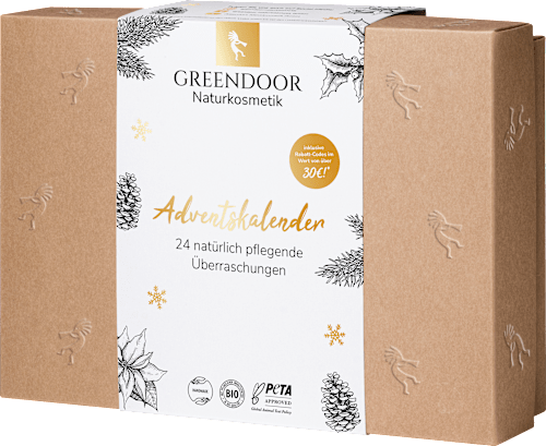 Adventskalender 2024 mit 24 natürlich pflegenden Überraschungen Greendoor