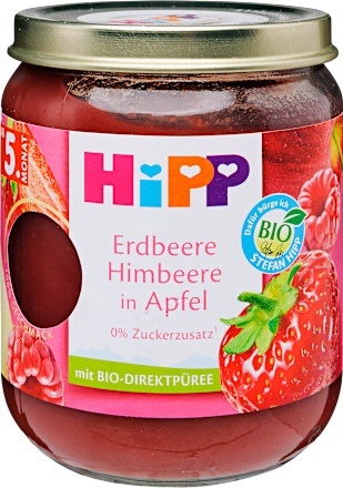 Bio bébidesszert alma eperrel és málnával 5 hónapos kortól HiPP