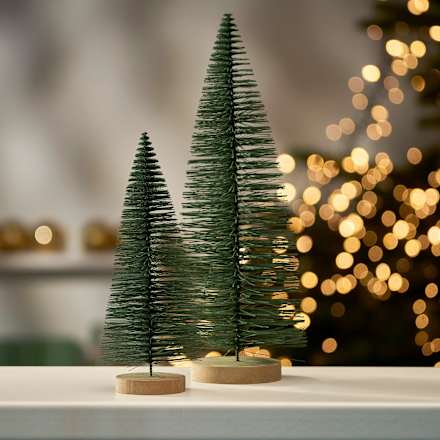 Drahttannenbaum auf Holzfuß, grün (33 cm) BOLTZE