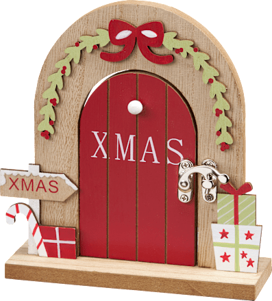 Holzwichteltür "XMAS", rot-grün-natur BOLTZE