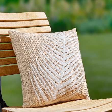 Kissen aus Baumwolle "Palme", beige (40x40x15 cm) Dekorieren & Einrichten