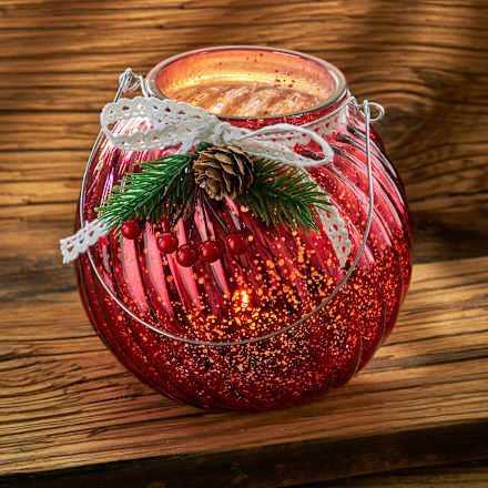 Windlicht aus Glas, rot BOLTZE