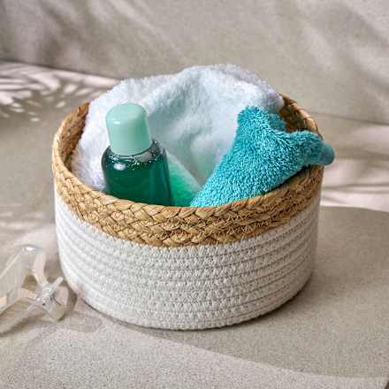 Stoffkorb mit Seegras, creme-natur BOLTZE