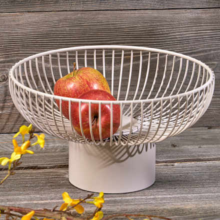 Obstkorb aus Metall mit Stand, beige BOLTZE
