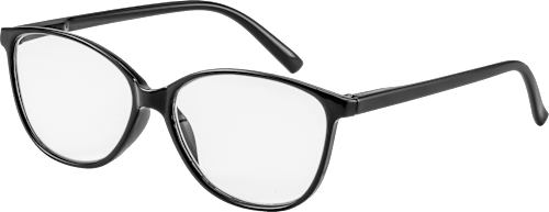 Fertig-Lesebrille Vollrand Cat-Eye schwarz +2,00 VISIOMAX