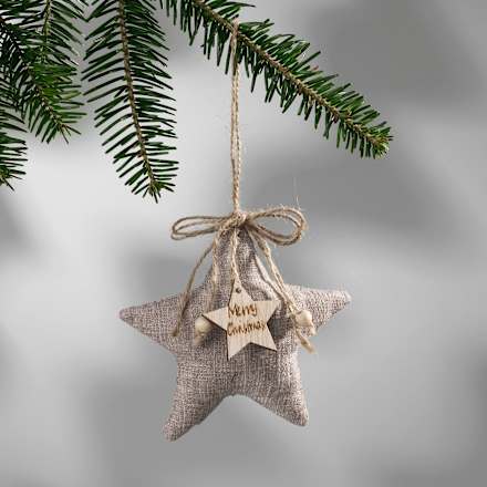 Behang Stoff Stern beige Dekorieren & Einrichten