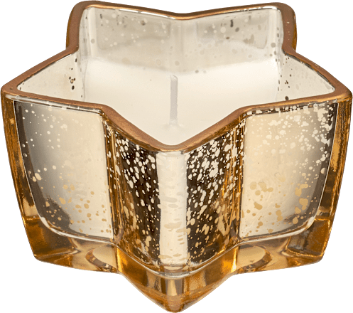 Kerzenglas gefüllt, Sternform, gold BOLTZE