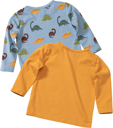 2er Pack Langarmshirts, Gr. 104, aus Bio-Baumwolle, gelb, blau ALANA