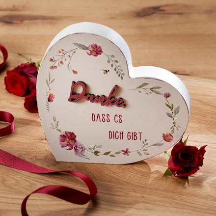 Holzaufsteller Herz "Danke, dass es dich gibt" BOLTZE