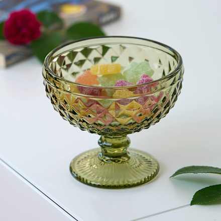 Glasschale mit Rauten, grün BOLTZE