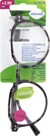 Olvasószemüveg +2,5 dioptriás, szürke-fekete műanyag kerettel Visiomax