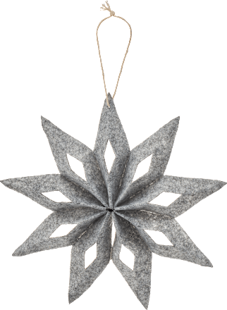 Filzstern mit Klettverschluss, faltbar, grau BOLTZE