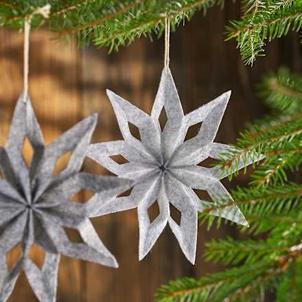 Filzstern mit Klettverschluss, faltbar, grau BOLTZE