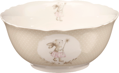 Müslischale mit Hasenmädchen, gepunktet, braun (480 ml) BOLTZE