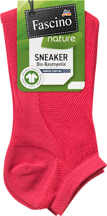 Skarpety typu SNEAKER z bawełną BIO, różowe, rozmiar 35/38 Fascino