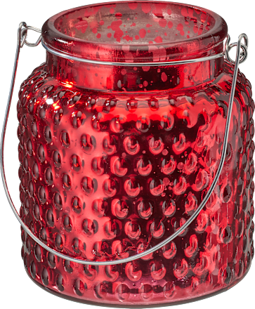 Windlicht aus Glas, Noppen, bordeaux BOLTZE