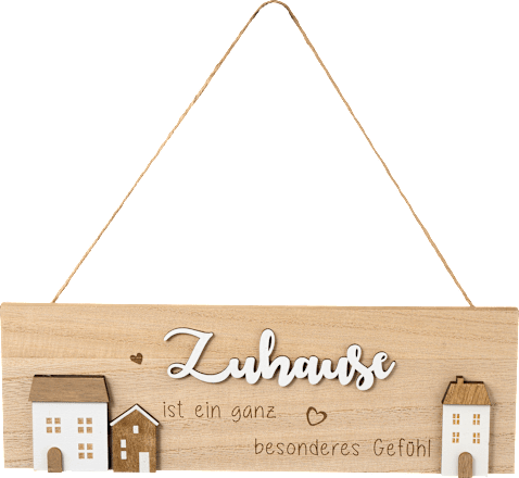 Holzschild "Zuhause", natur-weiß BOLTZE