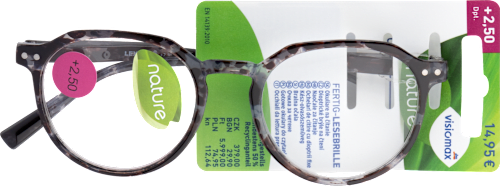 Olvasószemüveg +2,5 dioptriás, szürke-fekete műanyag kerettel Visiomax