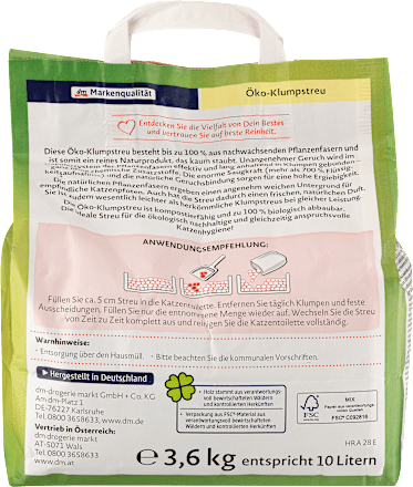 Katzenstreu, Öko-Klumpstreu Dein Bestes