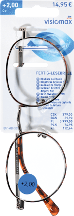 dioptrické brýle na čtení +2,0 Dp, hnědé visiomax