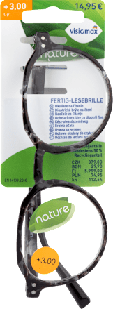 Olvasószemüveg +3,0 dioptriás, szürke-fekete műanyag kerettel Visiomax