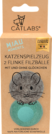Katzenspielzeug flinke Filzbälle grau & mint Catlabs