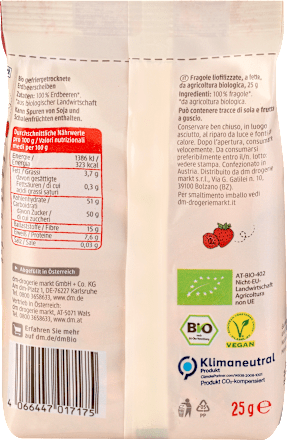 Mrazom sušené jahody dmBio