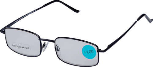 Naočale za čitanje – crne, dioptrija +1,0 visiomax