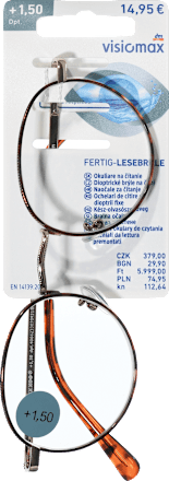 dioptrické brýle na čtení +1,5 Dp, hnědé kovové visiomax