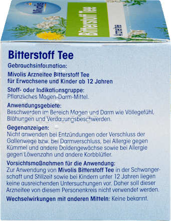 Arzneitee, Bitterstoff Tee (12 Beutel) Mivolis