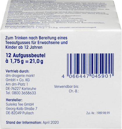 Arzneitee, Bitterstoff Tee (12 Beutel) Mivolis