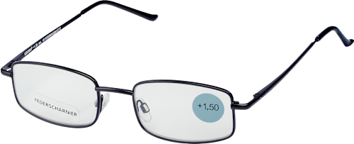 Naočale za čitanje – tanki crni okvir, dioptrija +1,5 visiomax