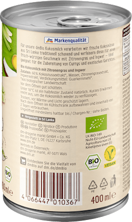 Kokosmilch Zitronengras dmBio