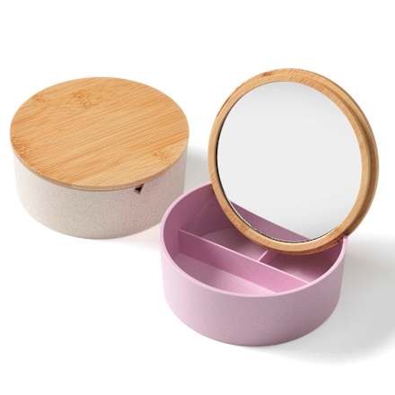 Beauty Organizer mit Spiegel und Bambusdeckel ebelin