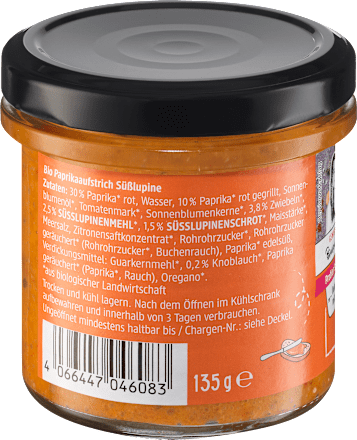 Veganer Aufstrich Paprika & Süßlupine dmBio