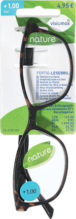 Olvasószemüveg nature, +1,0 dioptriás, barna műanyag kerettel Visiomax