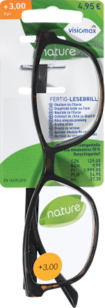 Ochelari de citit nature, +3,0 dioptrie, ramă din plastic maro Visiomax