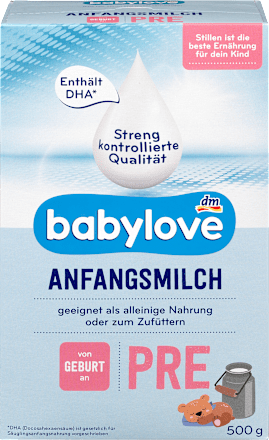 Anfangsmilch Pre von Geburt an babylove
