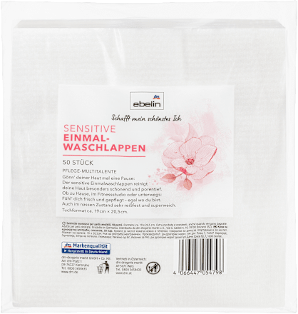 Einmalwaschlappen sensitiv ebelin